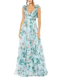 Mac Duggal - Cut-Out Lace-Up A-Line Dress - Lyst