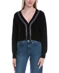 Brodie Cashmere - Lurex Trim Wool & Cashmere-Blend Cardigan - Lyst