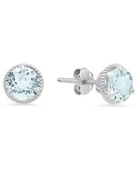 MaxColor - 14K 1.30 Ct. Tw. Aquamarine Halo Studs - Lyst