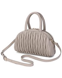 Tiffany & Fred Paris - Quilted Ruched Leather Top-Handle Satchel - Lyst