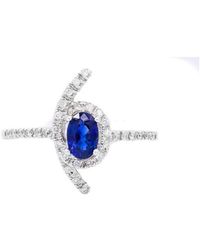 Diana M. Jewels - Fine Jewelry 14k 0.76 Ct. Tw. Diamond & Sapphire Half-eternity Ring - Lyst