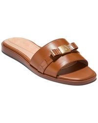 Cole Haan - Go-To Emalia Slide Bow Leather Sandal - Lyst