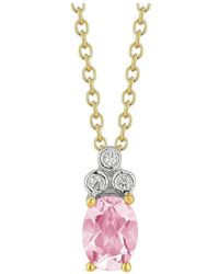 Reiss - 14k 1.16 Ct. Tw. Diamond & Rose Quartz Necklace - Lyst