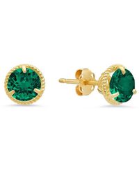 MaxColor - 14k 1.20 Ct. Tw. Lab-grown Emerald Halo Studs - Lyst