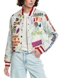Alice + Olivia - X Grateful Dead Keri Denim Varsity Jacket - Lyst