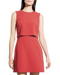 Theory - Crepe Layered Look Mini Dress - Lyst