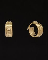Italian Gold - 14k Greek Key Hoops - Lyst