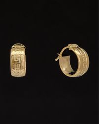 Italian Gold - 14k Greek Key Hoops - Lyst