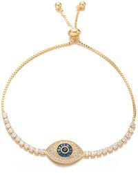 Eye Candy LA - Luxe 18k Plated Cz Adjustable Bracelet - Lyst