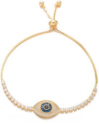 Eye Candy LA - Luxe 18k Plated Cz Adjustable Bracelet - Lyst