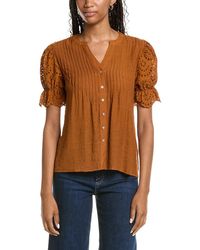 Nanette Lepore - Eyelet Sleeve Blouse - Lyst