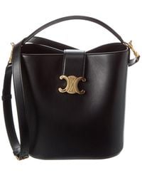 Celine - Louise Medium Leather Bucket Bag - Lyst
