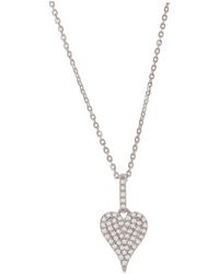 Suzy Levian - 14K 0.11 Ct. Tw. Diamond Elongated Heart Necklace - Lyst