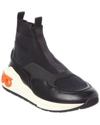 Ferragamo - Cosma Knit & Leather Sock Sneaker - Lyst