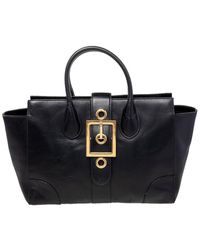 Gucci - Leather Lady Buckle Tote (Authentic Pre-Owned) - Lyst