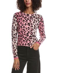 Brodie Cashmere - Lauren Leopard Cropped 100% Cashmere Sweater - Lyst