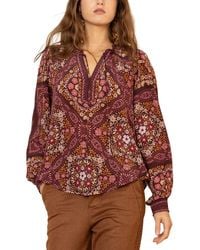 Hale Bob - Raina Long Sleeve Silk Blouse - Lyst
