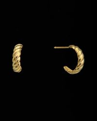 Italian Gold - 14k Coissant Half Hoop Earrings - Lyst