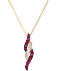 Le Vian - Le Vian 14K 0.34 Ct. Tw. Diamond & Ruby Pendant Necklace - Lyst