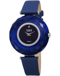 Burgi - Burgi Satin Over Leather Diamond Watch - Lyst