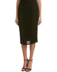 Rebecca Taylor Crochet Lace Midi Skirt - Black