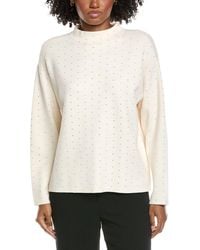 Jones New York - Funnel Neck Rhinestone Sweater - Lyst