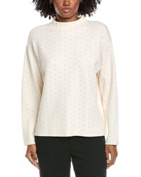 Jones New York - Funnel Neck Rhinestone Sweater - Lyst