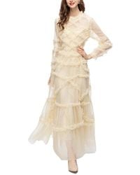 BURRYCO - Long Sleeve Embellished Maxi Dress - Lyst
