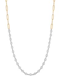 Jewels by Viomo - 14K Rose 1.25 Ct. Tw. Diamond By The Yard Paperclip Necklace - Lyst