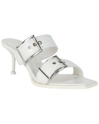 McQueen - Double Buckle Punk Leather Mule - Lyst