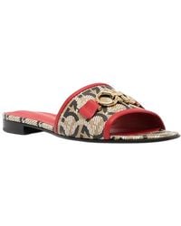 Ferragamo - Gancini 2Mm Leather Slide - Lyst