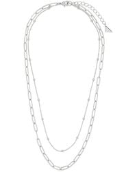 Sterling Forever - Leah Paperclip Layered Chain Necklace - Lyst