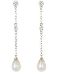 Adornia - Silver 7mm Pearl Drop Earrings - Lyst