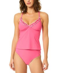 Cece - Contrast Ruffle Tankini - Lyst