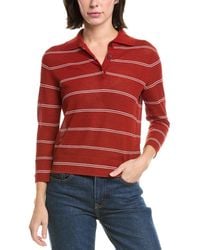 Vince - Striped Pique Polo Shirt - Lyst