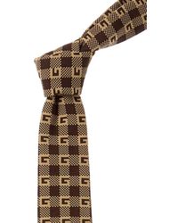 Gucci - Brown Printed Silk Tie - Lyst