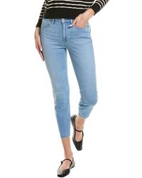 PAIGE - Bombshell Crop Sky Touch Distressed Skinny Leg Jean - Lyst