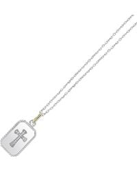 Phillip Gavriel - 18K Over 0.09 Ct. Tw. Diamond Cross Medallion Tag Necklace - Lyst