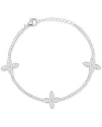 Chloe and Madison - Cz Flower Tennis Bracelet - Lyst