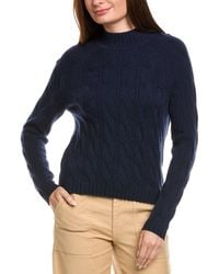 Kier + J - Kier + J Mock Neck Cable Wool & Cashmere-Blend Sweater - Lyst