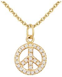 Ariana Rabbani - 14k 0.25 Ct. Tw. Diamond Peace Sign Necklace - Lyst