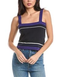 St. John - Two Stripe Wool-Blend Tank Top - Lyst