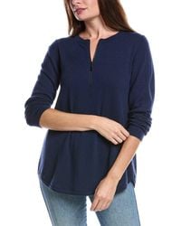 Forte - Pleat Back 1/4-Zip Cashmere Sweater - Lyst