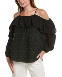 Tahari - Off-The-Shoulder Silk Blouse - Lyst