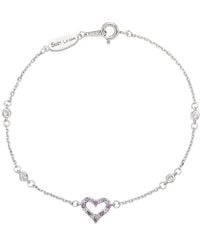 Suzy Levian - 0.02 Ct. Tw. Diamond & Sapphire Heart Bracelet - Lyst