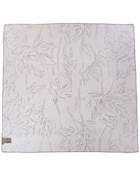 Brunello Cucinelli - Magnolia Print Silk Scarf - Lyst