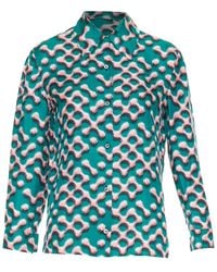 Prada - Silk Geometric Print Shirt, Size It (Authentic Pre-Loved) - Lyst