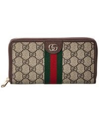 Gucci - Ophidia Gg Supreme Canvas & Leather Zip Around Wallet - Lyst