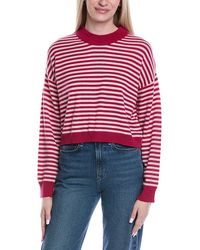 Brodie Cashmere - Stitchy Stripe Wool & Cashmere-Blend Sweater - Lyst