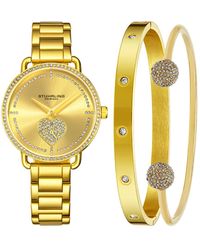 Stuhrling Original Vogue Watch & Bracelets - Yellow